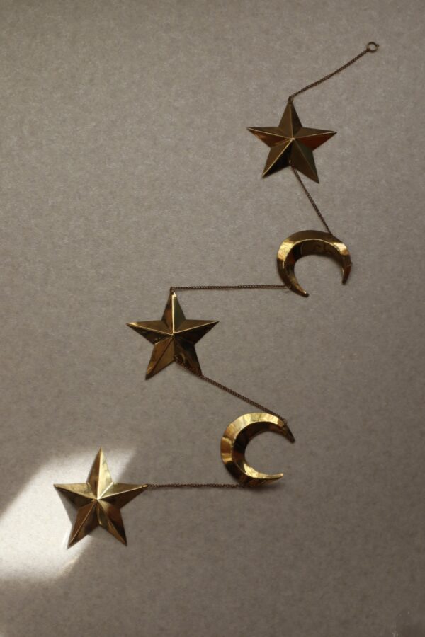 Brass wall ornament -星と月のウォールオーナメント-