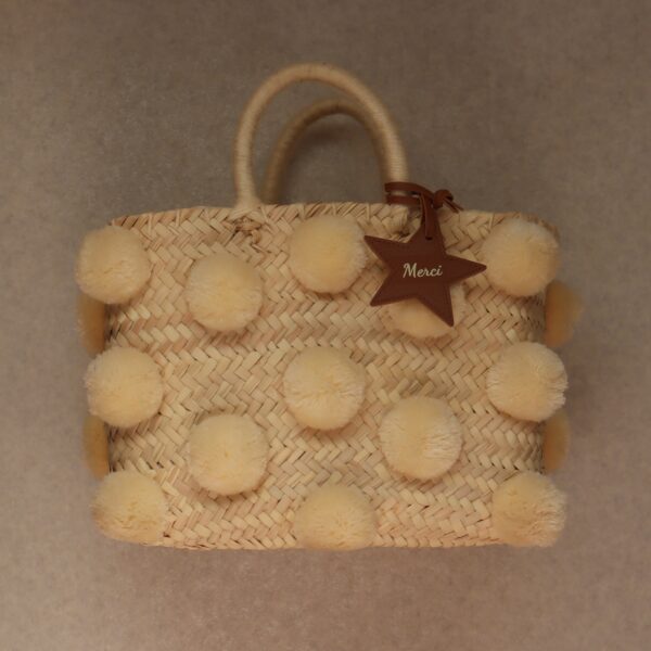 IMG_2508 Morocco pom pom Bag Cream -ポンポンバッグ クリーム-