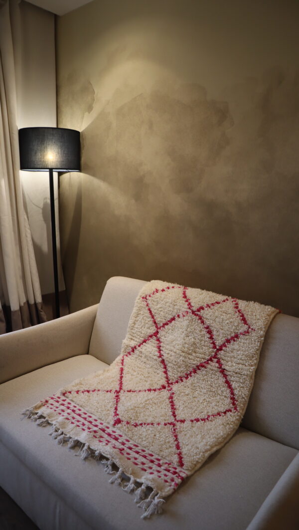 IMG_2582 Taznakht Wool Rug Pink line -タズナフト ウールラグ ピンクライン(110×67cm)-