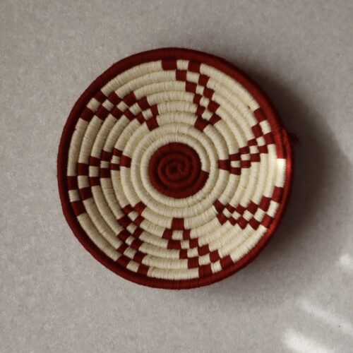 Morocco Hand knitted plate Red-手編みプレート レッド-