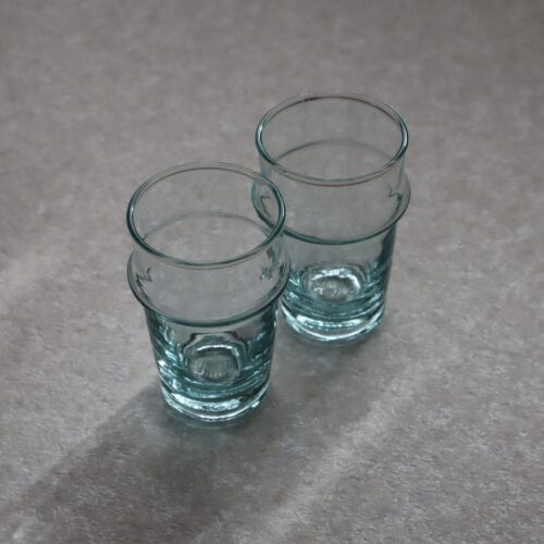 Morocco recycle glass Clear blue -リサイクルガラス グラス- 2個セット