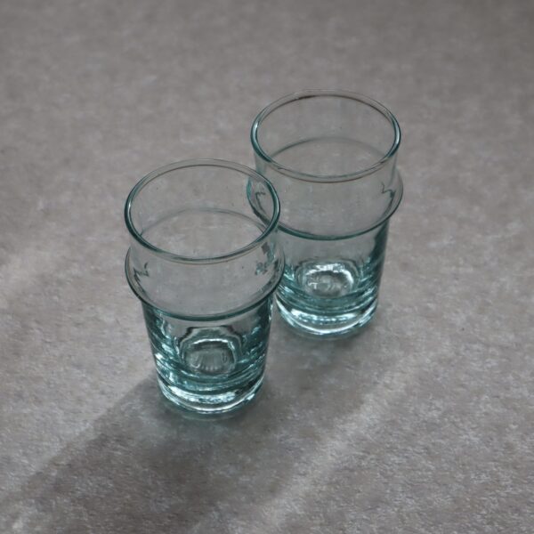 Morocco recycle glass Clear blue -リサイクルガラス グラス- 2個セット