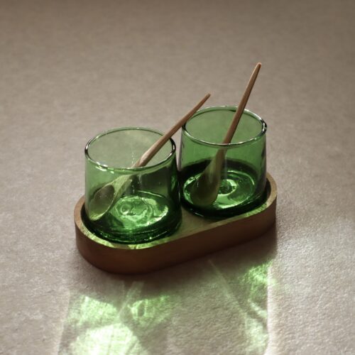 Morocco recycle glass Green -ガラスのスパイスジャーセット-