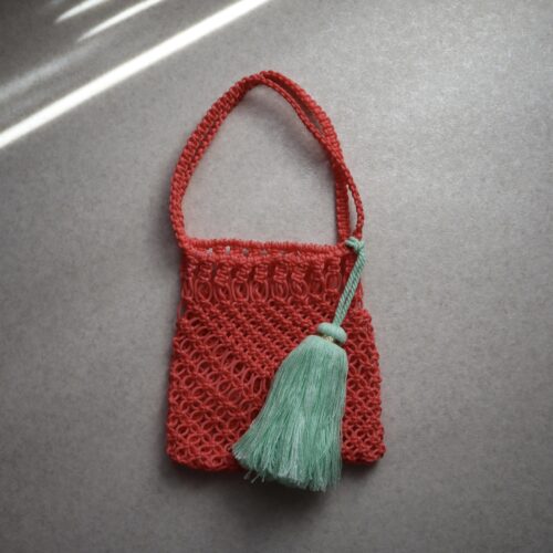 Moroccan Crochet mini tote  Pink-クロシェ編みミニトート ピンク-
