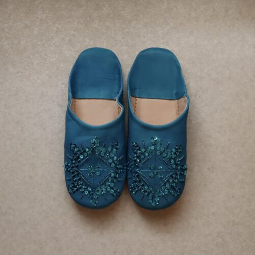 Moroccan babouche Turquoise