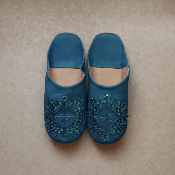 Moroccan babouche Turquoise