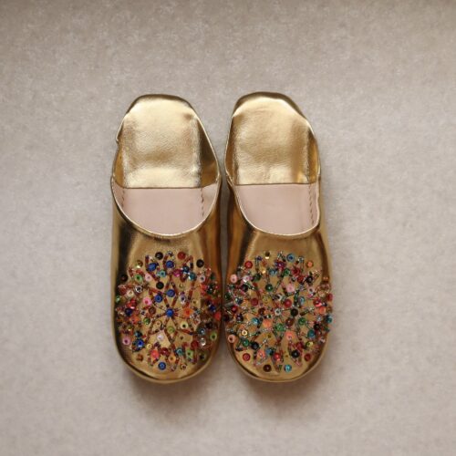 Moroccan babouche Gold